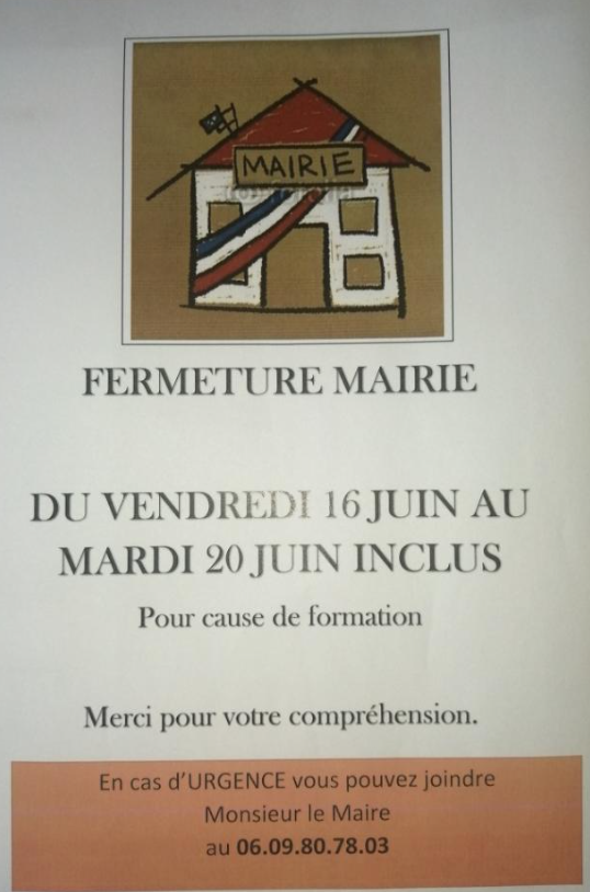 FERMETURE MAIRIE