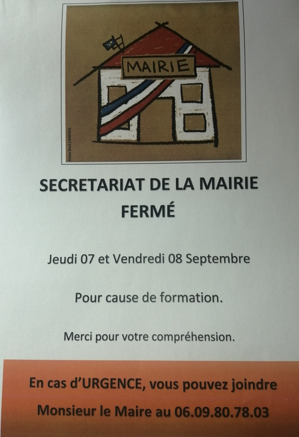 fermeture mairie